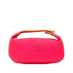 エルメス ブリッドアブラックPM ハンドバッグ ハイビスカス ピンク キャンバス レディース HERMES 【中古】