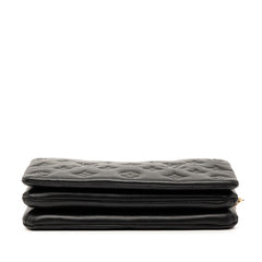 ルイ ヴィトン モノグラム エンボス ポシェットクッサン チェーン ショルダーバッグ M82116 ブラック ラムスキン レディース LOUIS VUITTON 【中古】