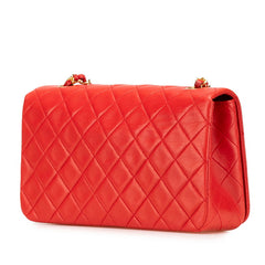 シャネル マトラッセ23 ココマーク フルフラップ チェーン ショルダーバッグ レッド ラムスキン レディース CHANEL 【中古】