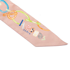 エルメス ツイリー DO RE BOUCLES ド レ ブックル スカーフ ピンク ベージュ マルチカラー シルク レディース HERMES 【中古】