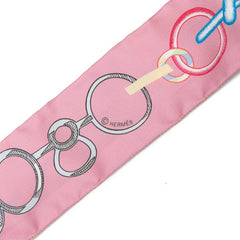 エルメス ツイリー DO RE BOUCLES ド レ ブックル スカーフ ピンク ベージュ マルチカラー シルク レディース HERMES 【中古】