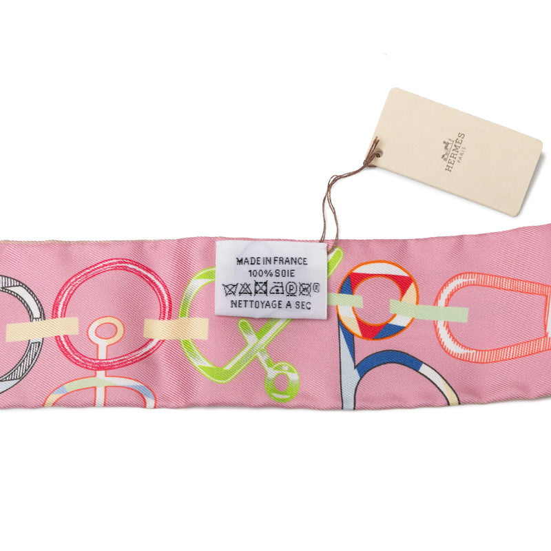 エルメス ツイリー DO RE BOUCLES ド レ ブックル スカーフ ピンク ベージュ マルチカラー シルク レディース HERMES 【中古】