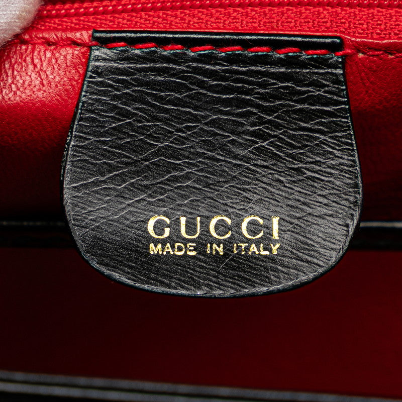 グッチ バンブー ハンドバッグ ショルダーバッグ 2WAY 00020460188 ブラック レザー レディース GUCCI 【中古】