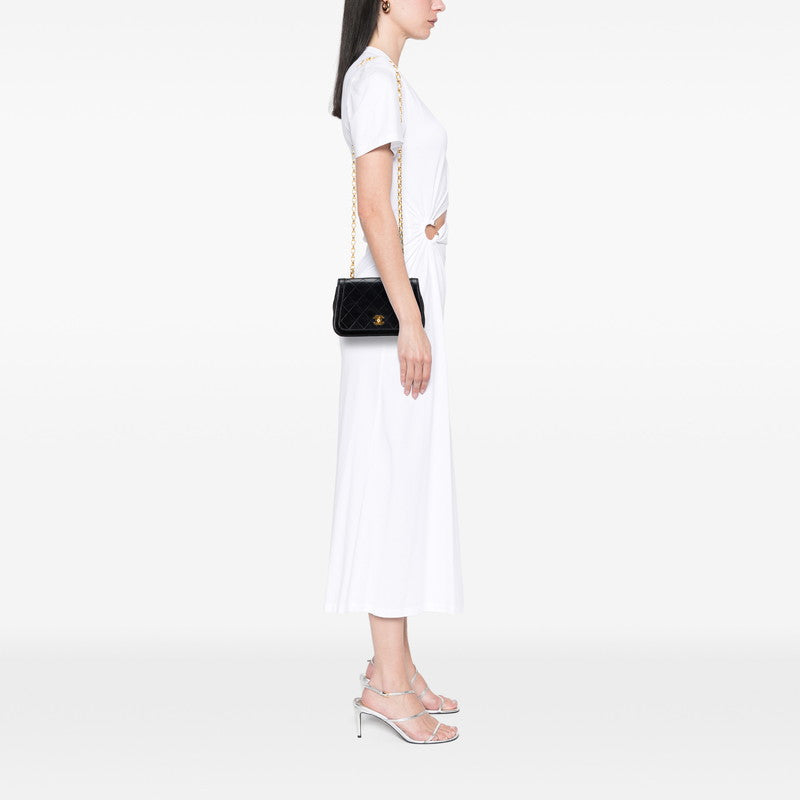 シャネル マトラッセ20 ココマーク チェーン ショルダーバッグ ブラック ラムスキン レディース CHANEL 【中古】