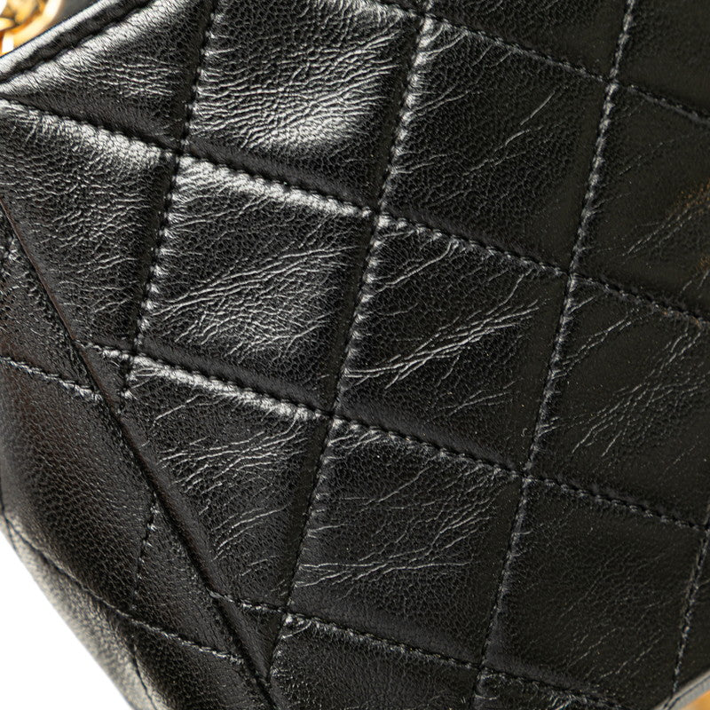 シャネル マトラッセ20 ココマーク チェーン ショルダーバッグ ブラック ラムスキン レディース CHANEL 【中古】