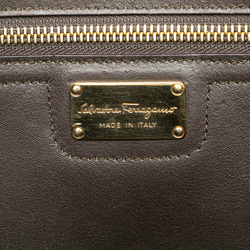 サルヴァトーレフェラガモ ガンチーニ エイミー ハンドバッグ トートバッグ アイボリー ホワイト レザー レディース Salvatore Ferragamo 【中古】