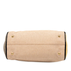 フェンディ カメレオン ハンドバッグ ショルダーバッグ 2WAY 8BL114 ベージュ ブラック イエロー キャンバス パテントレザー レディース FENDI 【中古】