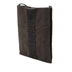エルメス エールライン ポシェット ショルダーバッグ ブラック キャンバス レディース HERMES 【中古】