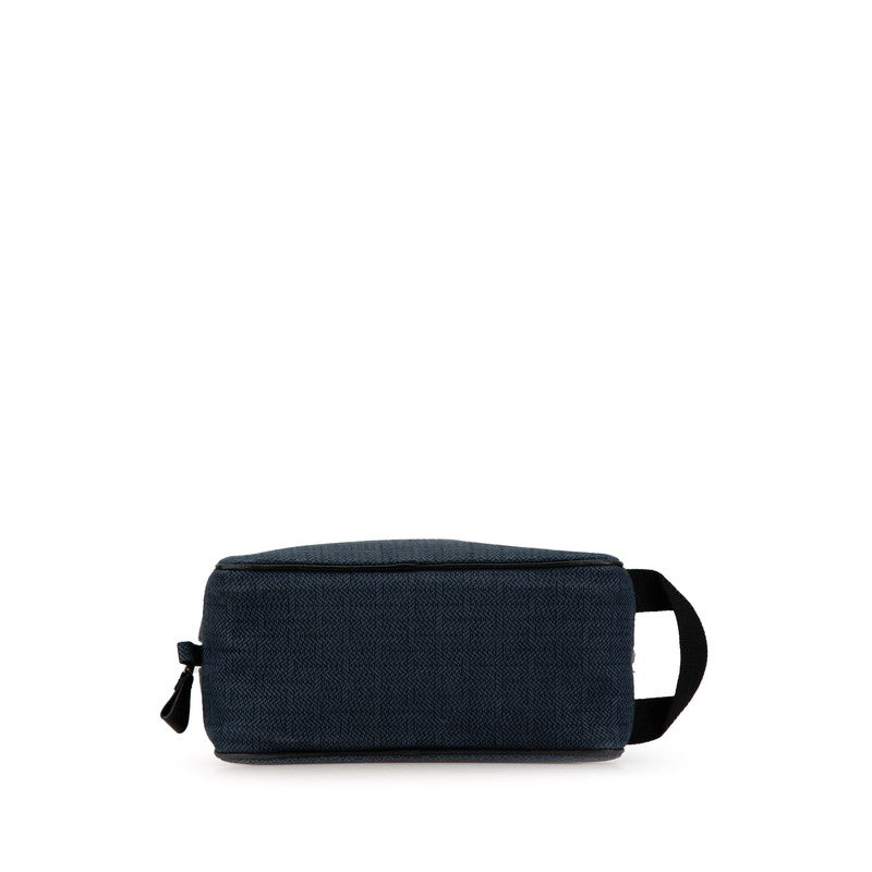 エルメス グローブトロッターMM ポーチ セカンドバッグ ネイビー トワルシェブロン レディース HERMES 【中古】