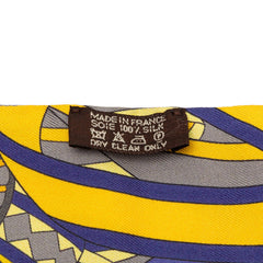 エルメス ツイリー LES FLOTS DU CHEVAL 馬への表彰 スカーフ パープル イエロー オレンジ シルク レディース HERMES 【中古】
