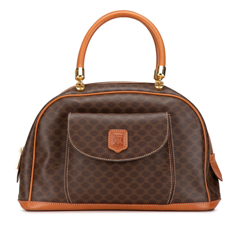 セリーヌ マカダム ハンドバッグ ブラウン PVC レザー レディース CELINE 【中古】