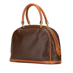 セリーヌ マカダム ハンドバッグ ブラウン PVC レザー レディース CELINE 【中古】