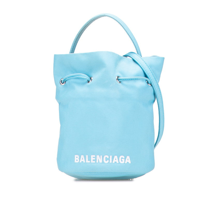 バレンシアガ ホイール XS WHEEL ハンドバッグ ショルダーバッグ 2WAY 656682 ブルー ナイロン レディース BALENCIAGA 【中古】