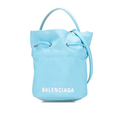 バレンシアガ ホイール XS WHEEL ハンドバッグ ショルダーバッグ 2WAY 656682 ブルー ナイロン レディース BALENCIAGA 【中古】