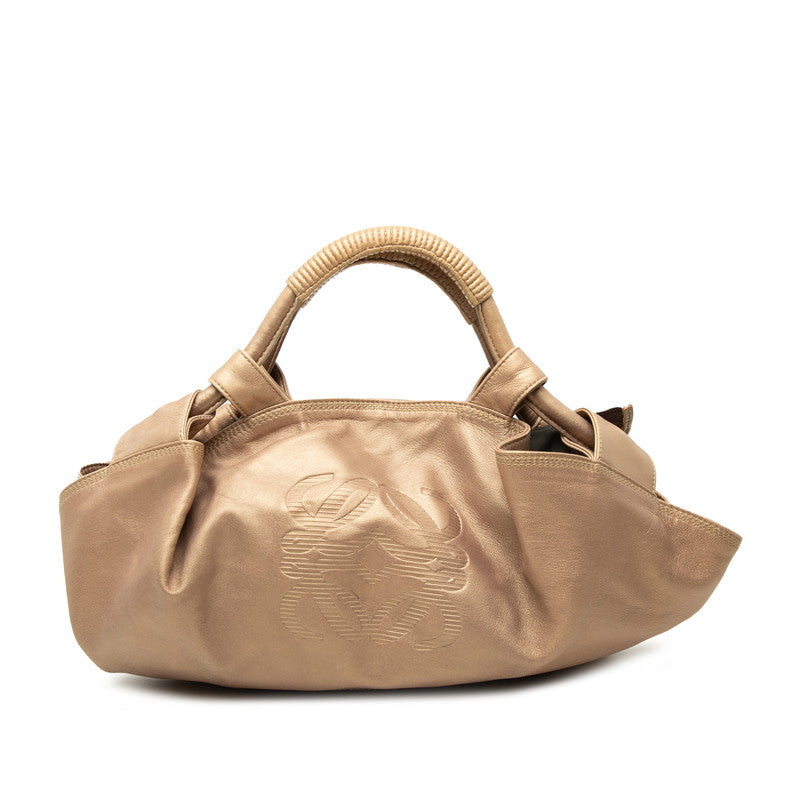 ロエベ アナグラム ナッパアイレ ハンドバッグ ゴールド レザー レディース LOEWE 中古