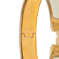 エルメス クリックH PM バングル ブレスレット ゴールド ホワイト メッキ エナメル レディース HERMES 【中古】