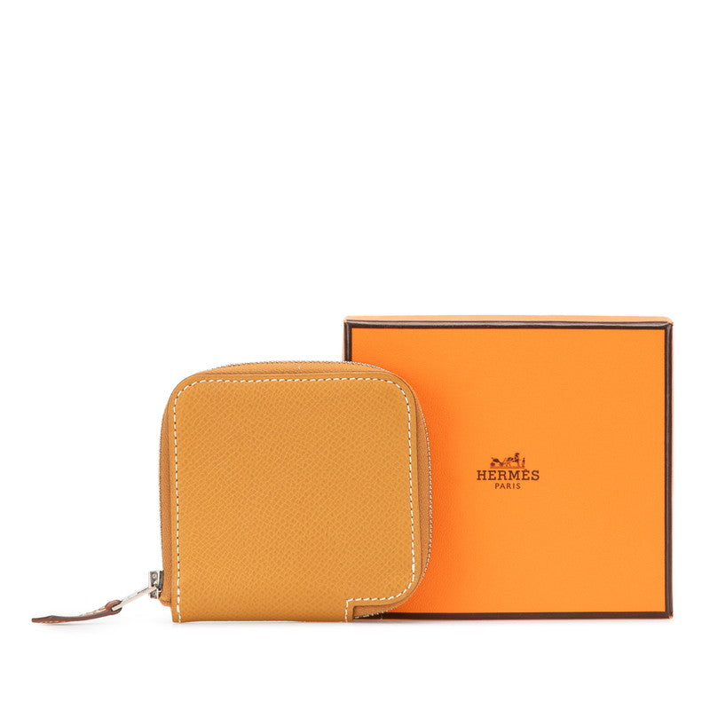 エルメス アザップコンパクトミニ シルクイン コインケース ブラウン ヴォーエプソン レディース HERMES 【中古】
