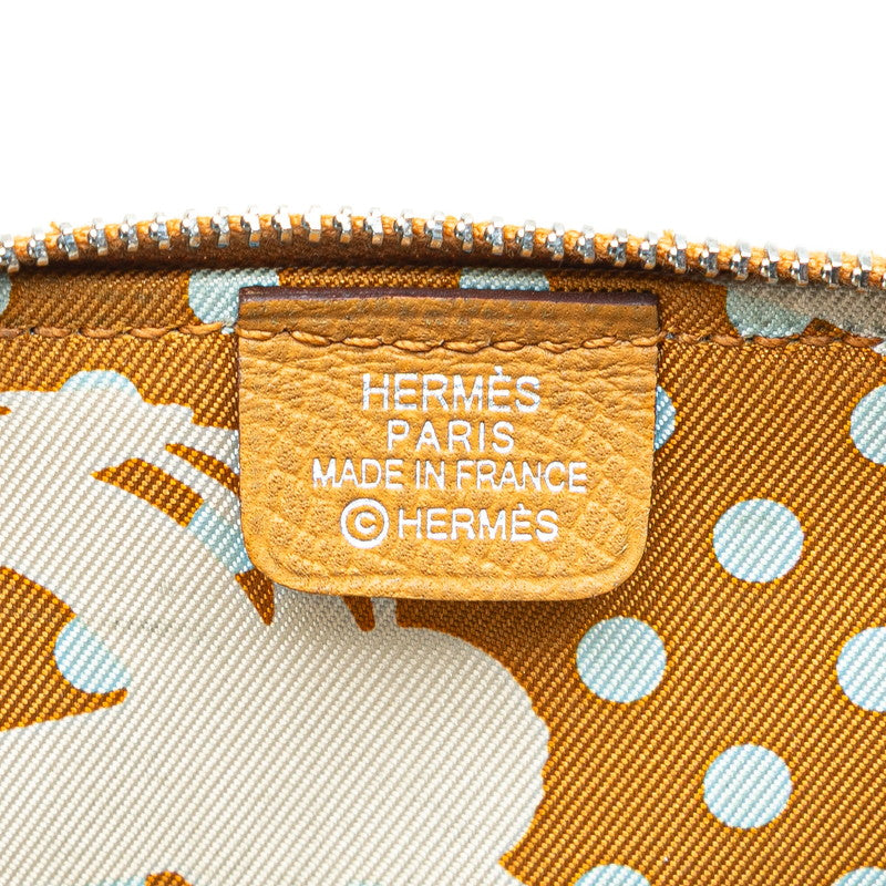 エルメス アザップコンパクトミニ シルクイン コインケース ブラウン ヴォーエプソン レディース HERMES 【中古】