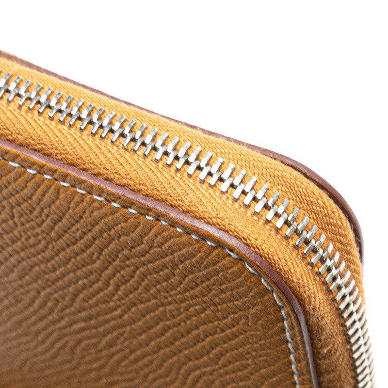 エルメス アザップコンパクトミニ シルクイン コインケース ブラウン ヴォーエプソン レディース HERMES 【中古】