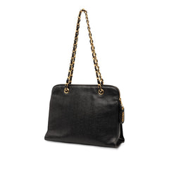 シャネル ココマーク チェーン ショルダーバッグ ブラック キャビアスキン レディース CHANEL 【中古】
