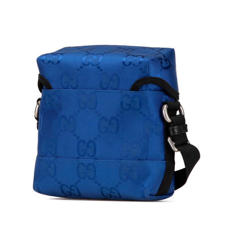 グッチ GGナイロン 斜め掛け メッセンジャーバッグ ショルダーバッグ 643858 ブルー ブラック ナイロン レディース GUCCI 【中古】
