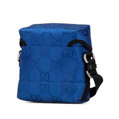 グッチ GGナイロン 斜め掛け メッセンジャーバッグ ショルダーバッグ 643858 ブルー ブラック ナイロン レディース GUCCI 【中古】
