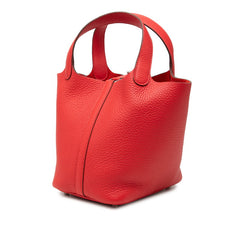 エルメス ピコタンロックPM ハンドバッグ レッド系 シルバー金具 トリヨンクレマンス レディース HERMES 【中古】