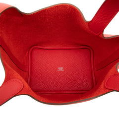 エルメス ピコタンロックPM ハンドバッグ レッド系 シルバー金具 トリヨンクレマンス レディース HERMES 【中古】