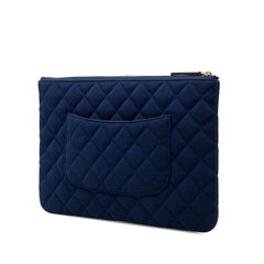 シャネル マトラッセ クラッチバッグ セカンドバッグ ネイビー キャンバス レディース CHANEL 【中古】