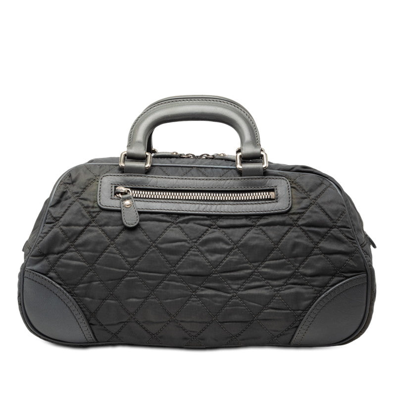 シャネル パリニューヨークライン ココマーク ボストンバッグ ハンドバッグ グレー ナイロン レザー レディース CHANEL 【中古】
