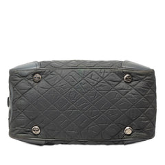 シャネル パリニューヨークライン ココマーク ボストンバッグ ハンドバッグ グレー ナイロン レザー レディース CHANEL 【中古】