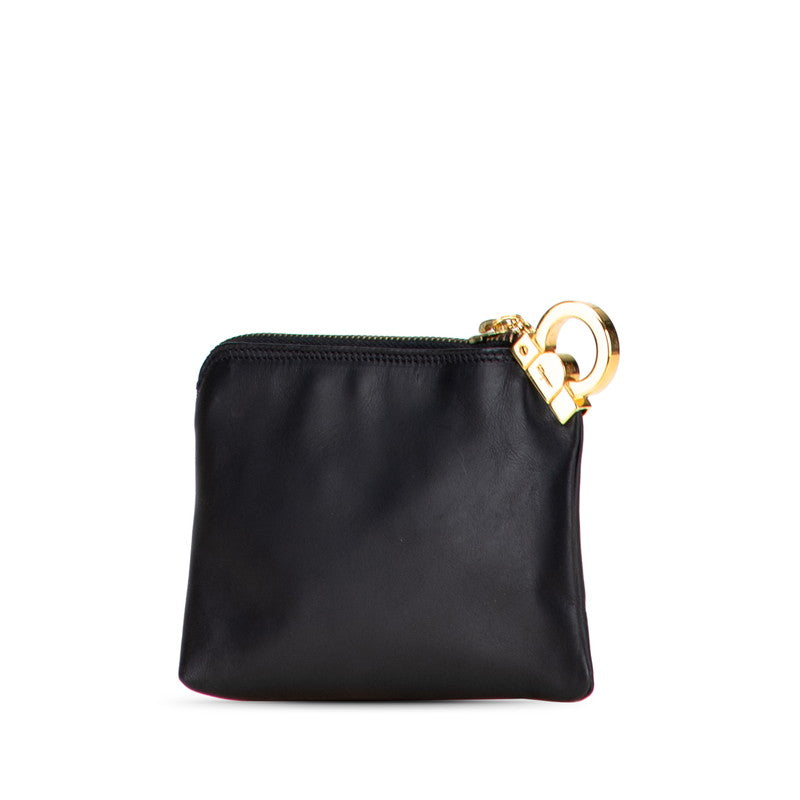 サルヴァトーレフェラガモ ガンチーニ ポーチ ブラック レザー レディース Salvatore Ferragamo 【中古】