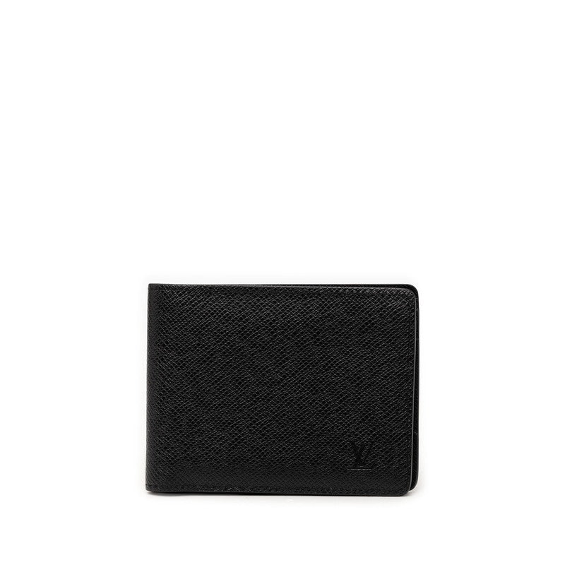 ルイ ヴィトン タイガ ポルトフォイユ ミュルティプル 二つ折り財布 M30531 ノワール ブラック レザー メンズ LOUIS VUITTON 【中古】
