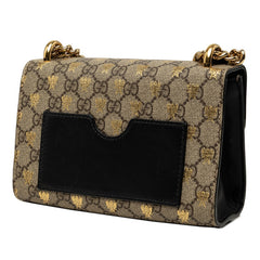 グッチ GGスプリーム ビー パドロック チェーン ショルダーバッグ ハンドバッグ 2way 409487 ベージュ PVC レザー レディース GUCCI 中古