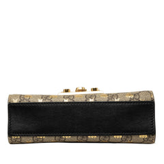 グッチ GGスプリーム ビー パドロック チェーン ショルダーバッグ ハンドバッグ 2way 409487 ベージュ PVC レザー レディース GUCCI 中古