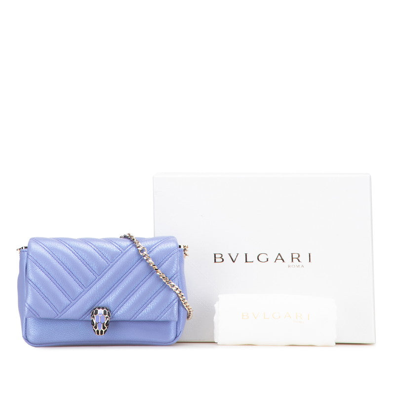 ブルガリ セルペンティ チェーンショルダーバッグ パープル レザー レディース BVLGARI 【中古】