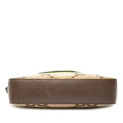 グッチ ジャンボGG ショルダーバッグ メッセンジャーバッグ 675891 ベージュ ブラウン キャンバス レザー レディース GUCCI 【中古】