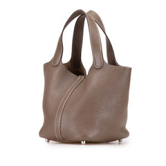 エルメス ピコタンロックPM ハンドバッグ エトゥープ グレージュ シルバー金具 トリヨンクレマンス レディース HERMES 【中古】