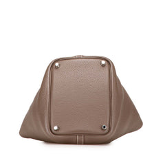 エルメス ピコタンロックPM ハンドバッグ エトゥープ グレージュ シルバー金具 トリヨンクレマンス レディース HERMES 【中古】