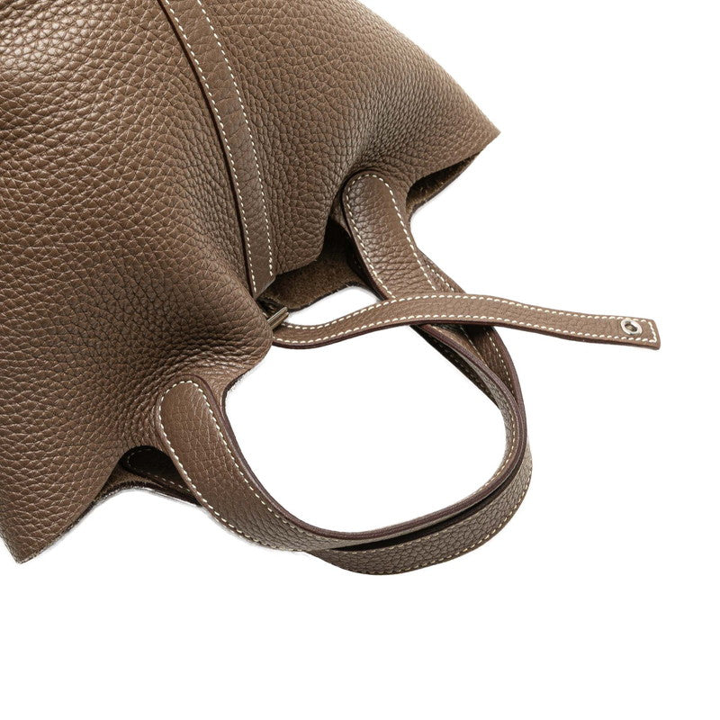 エルメス ピコタンロックPM ハンドバッグ エトゥープ グレージュ シルバー金具 トリヨンクレマンス レディース HERMES 【中古】