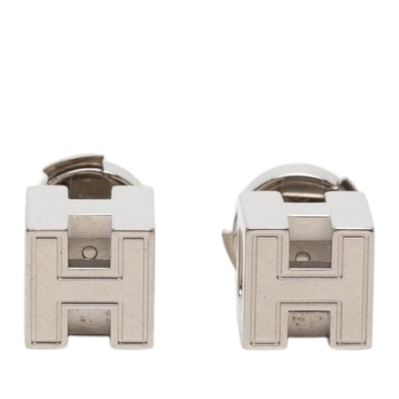 エルメス カージュ ド アッシュ Hキューブ スタッドピアス シルバー メタル レディース HERMES 【中古】