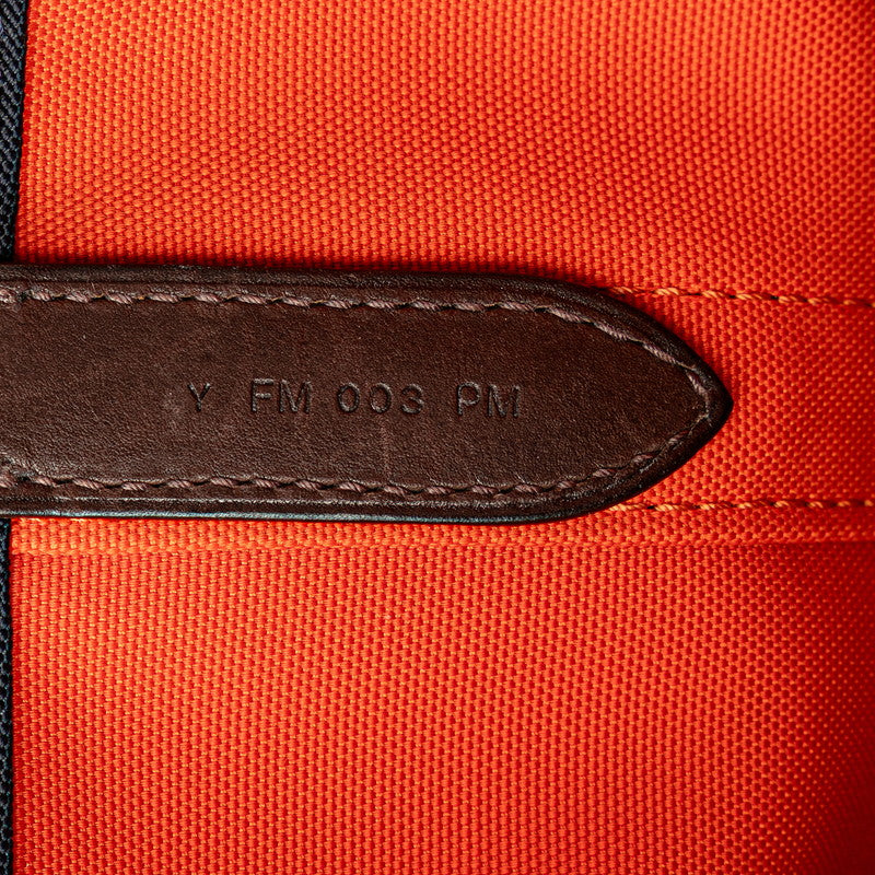 エルメス サックドパンサージュ グルーム ハンドバッグ ショルダーバッグ 2WAY ネイビー ブラウン キャンバス レディース HERMES 【中古】