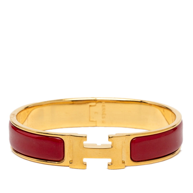 エルメス クリックH PM ブレスレット バングル ゴールド レッド メッキ レディース HERMES 【中古】