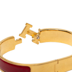 エルメス クリックH PM ブレスレット バングル ゴールド レッド メッキ レディース HERMES 【中古】