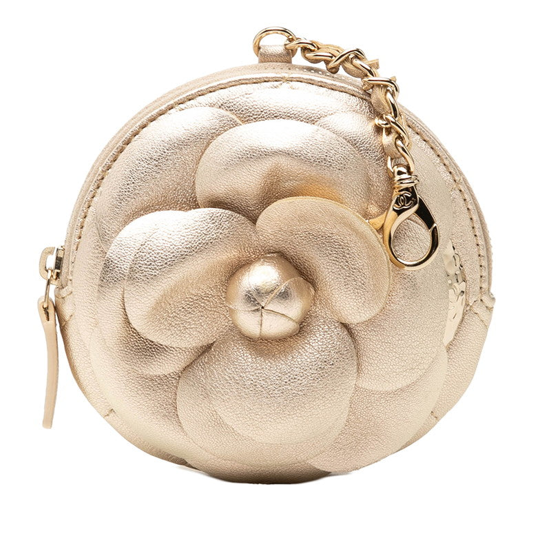 シャネル カメリア マトラッセ コインケース 小銭入れ ゴールド ラムスキン レディース CHANEL 【中古】