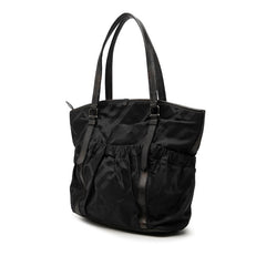 バーバリー ブルーレーベル チェック トートバッグ ハンドバッグ ブラック ナイロン レザー レディース BURBERRY 【中古】