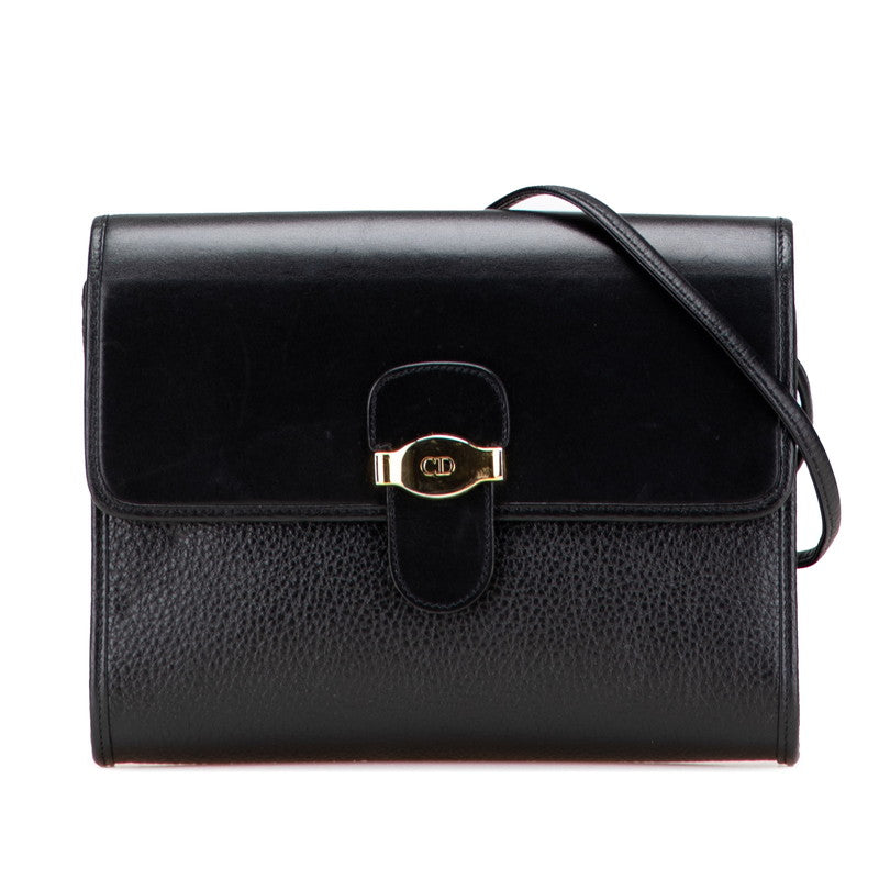 ディオール CDロゴ ショルダーバッグ ブラック レザー レディース Dior 【中古】