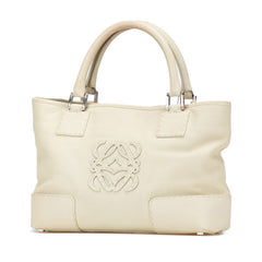 ロエベ アナグラム トートバッグ ハンドバッグ ホワイト系 アイボリー レザー レディース LOEWE 【中古】