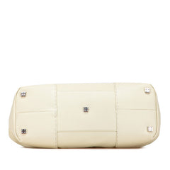 ロエベ アナグラム トートバッグ ハンドバッグ ホワイト系 アイボリー レザー レディース LOEWE 【中古】