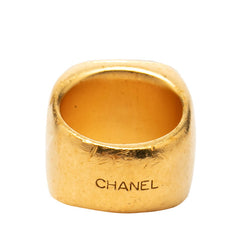 シャネル ココマーク グリポア リング 指輪 ゴールド メッキ ガラス レディース CHANEL 【中古】